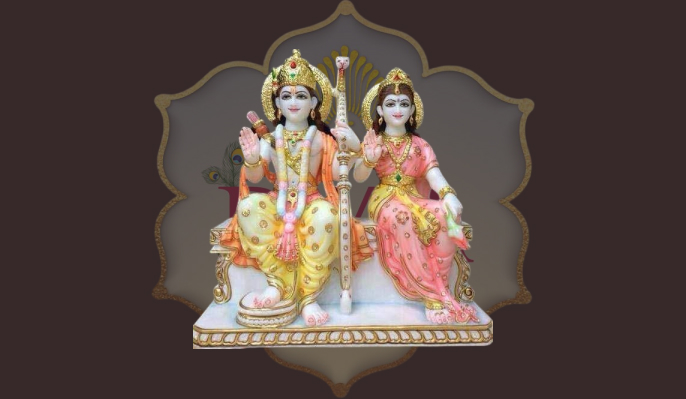 Marble Ram Sita Statue